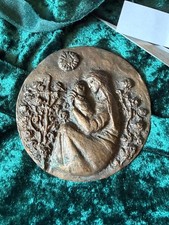 Wandrelief BRONZE 89mm 260g , Mutter mit Kind, von Joseph Krautwald,