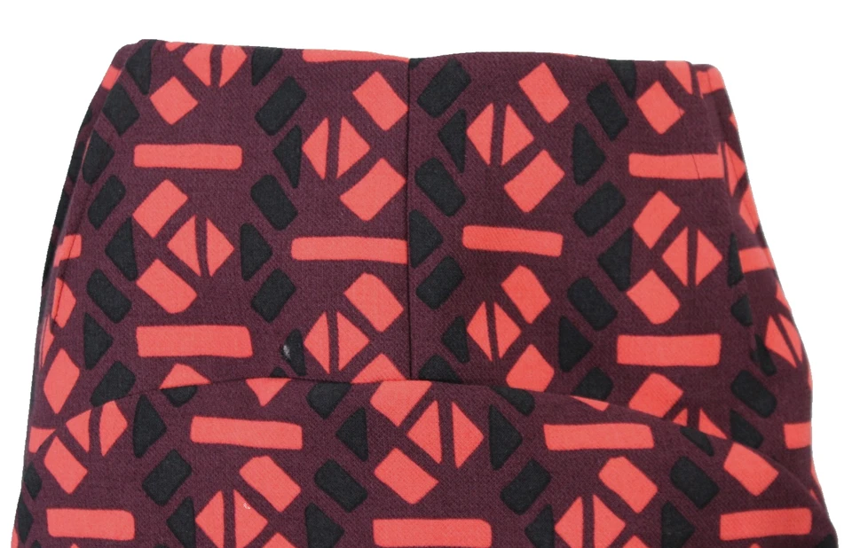 Falda lápiz MARNI púrpura, coral y negro estampado geométrico lana crepé 42 Foto 2 de 4