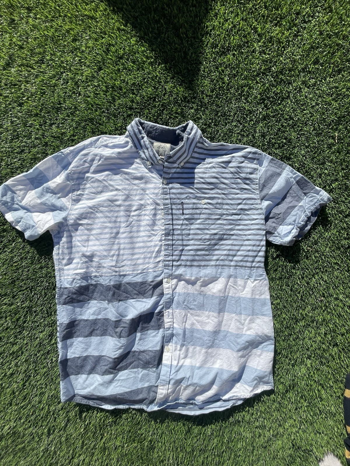 Men’s Ecko Unltd. Patchwork Button down Size 3XL … - image 1