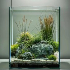 Vimvins 2 Gallon Glass Fish Tank, Easy to Maintain Small Aquarium for Betta/S...