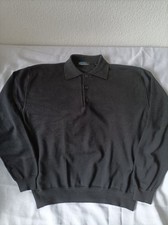 Sachs Herren Pullover Strickpullover 100% Schurwolle grau Gr 54
