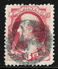 Billete Lincoln de 6 centavos Sc #148 firmado número 4 elegante cancelado 1871 EE. UU. 87A71