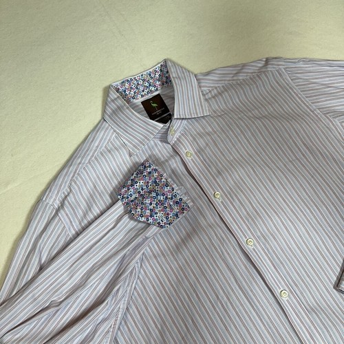 Tailorbyrd Shirt Mens XL Extra Large Striped Business Office Casual Flip Cuff