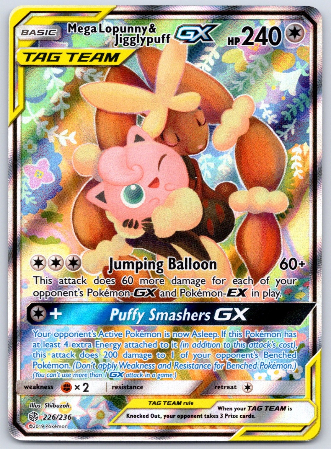 Mega Lopunny & Jigglypuff GX 226/236 (LP) - SM - Cosmic Eclipse - Pokemon TCG