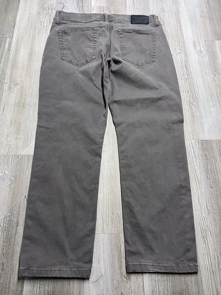 Pantalones de mezclilla elásticos ajustados grises 121 Lucky Brand para hombre talla 34x30 5 bolsillos Foto 2 de 4