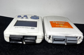 Lot of 2 Sega Dreamcast Memory Cards - OEM VMU & Performance Card AS IS Untested