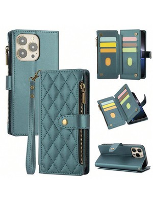 Brieftasche Ästhetisch Handy Hülle Reißverschluss Tasche Karten Halter Band Flip iPhone Galaxy