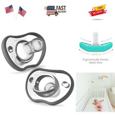 Nanobebe Baby Pacifiers 0-3 - Orthodontic, Curves Comfortably with Face Cont...