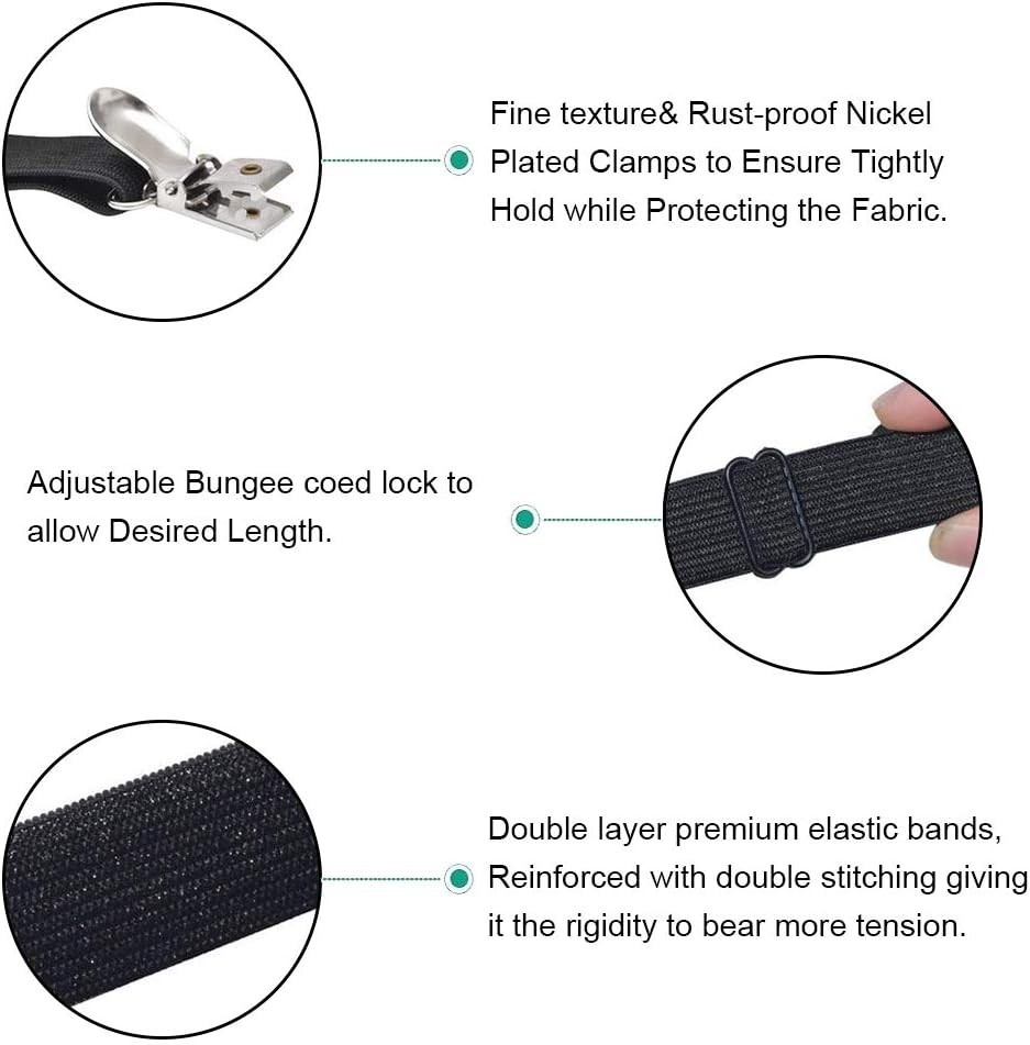 Versatile Elastic Mattress Sheet Fasteners - 8 Durable Clips for Tidy Bedding