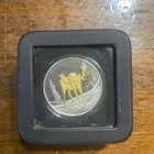1 Ounce .999 Silver The Last Frontier Alaska Coin Gold Gilded Moose In Case