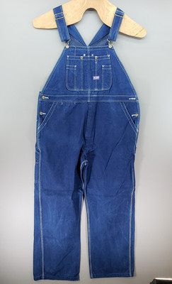 Big Smith Overalls Mens 44x30 Blue Denim Bib Carpenter Farmer Utility Painter