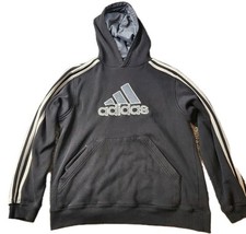 Adidas Black 3 Stripe Kangaroo Pocket Pullover Hoodie Kids Youth Boys Sz M