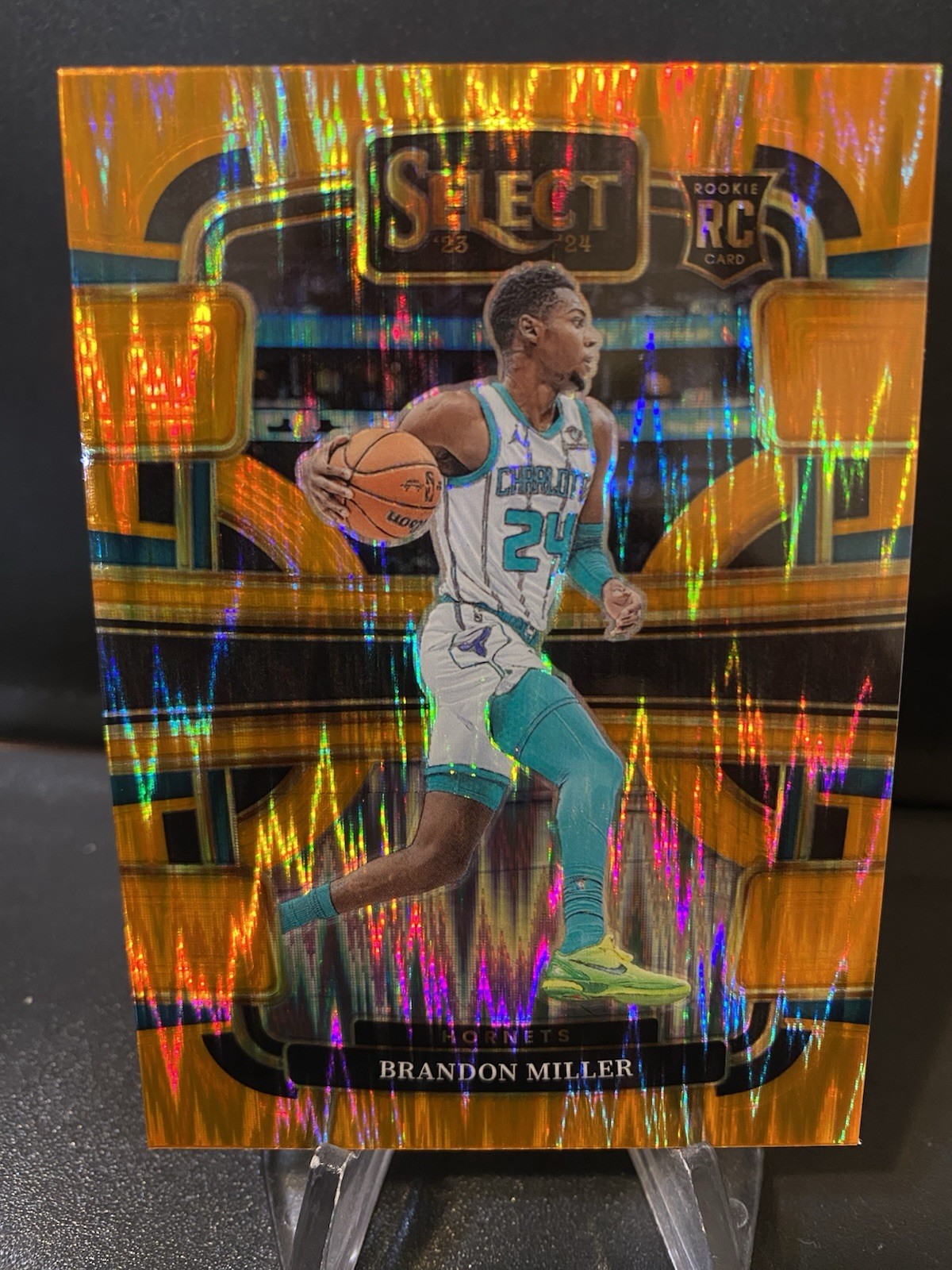 2023-24 Panini Select - Concourse Orange Flash Prizm #80 Brandon Miller (RC)