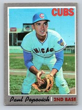 1970 Topps #258 Paul Popovich Chicago Cubs - EX/NM