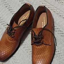 Versace Textured Leather Oxford Dress Shoes Brown Men's Size 7