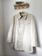 LondonFog Cream Canvas West Trench Coat (Men's Size 38/Women's Size M/L)