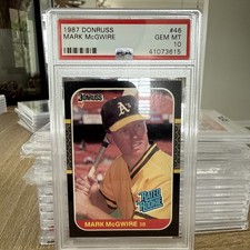 Mark Mcgwire 1987 Donruss 46 As Rated Rookie Psa 10 Gem Mint