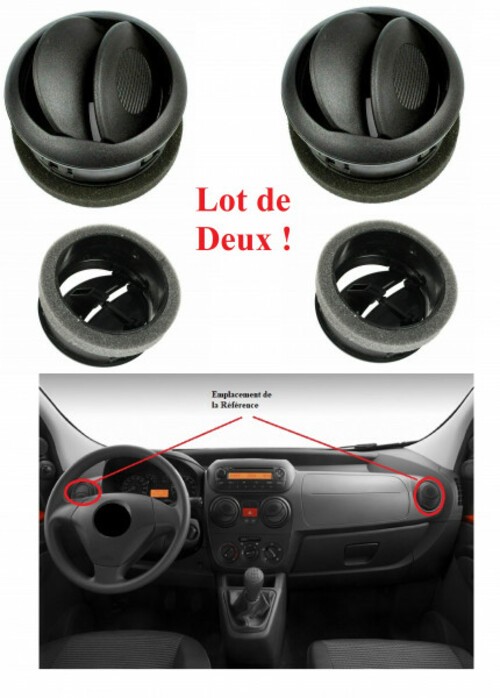 Grilles de ventilation habitacle latérales Fiat Fiorino, Citroën Nemo, Peugeot Bipper, Qubo