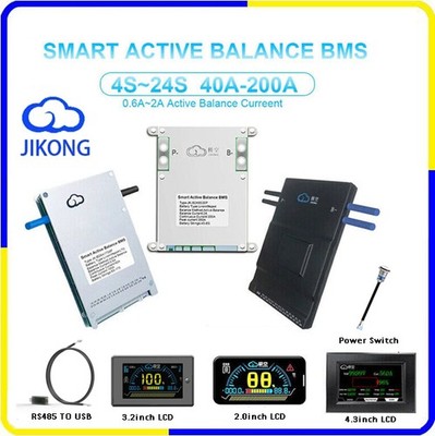 JK 4S-24S 60A-200A BMS LiFePo4 Li-ion 0.6A 1A 2A Active Balance Board BT Lot AEU