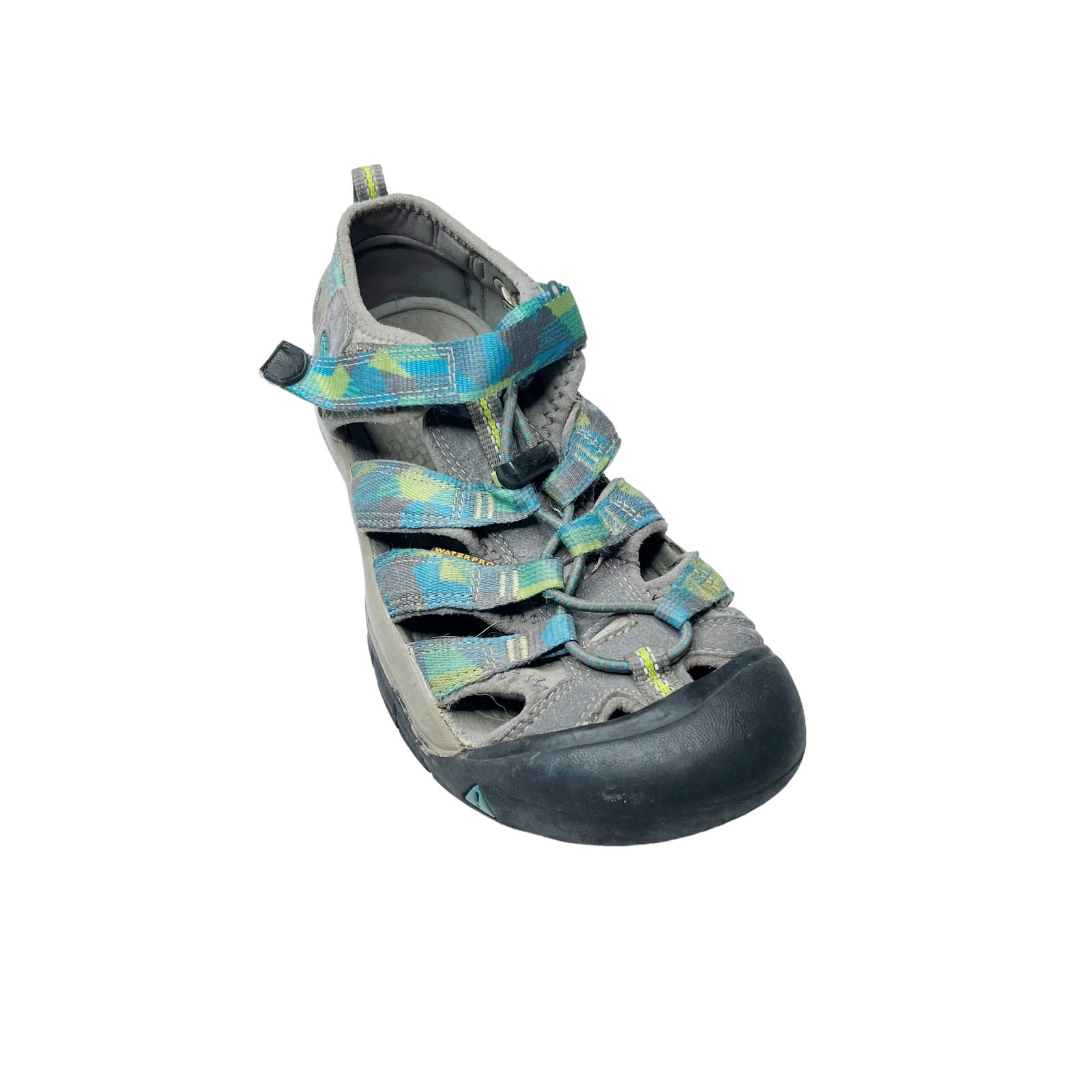 Sandali comodi Keen Footwear verde blu punta chiusa taglia 4 bambini grandi