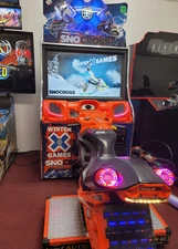 44" SnoCross Winter X-Games Coin Op Raw Thrills Arcade Snowmobile Driving Game