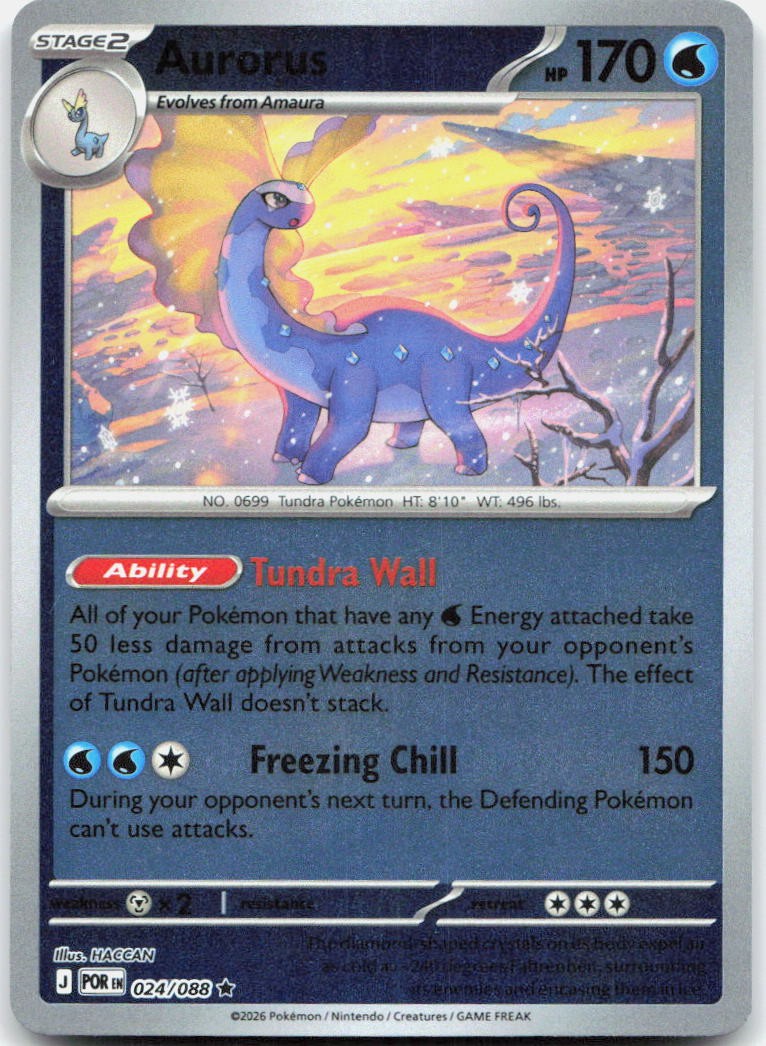 Aurorus - 024/088 024/088 Rare Revers Holofoil ME03: Perfect Order NM