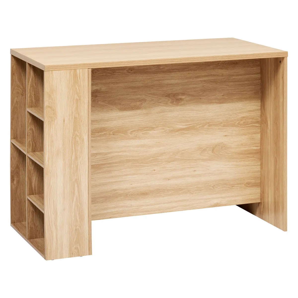 Ilot central de cuisine Abana 120cm en bois naturel pour espace repas