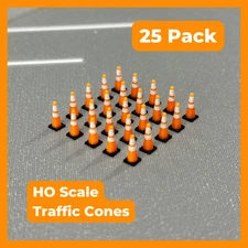 HO Scale Road Traffic Cones 25 Pack – Construction Scene by Hot Hobby RoadScapes