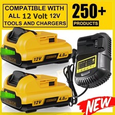 12V 4.0Ah Li-ion Battery/Charger For DeWalt 12 Volt Max DCB127-2 DCB120 DCB126