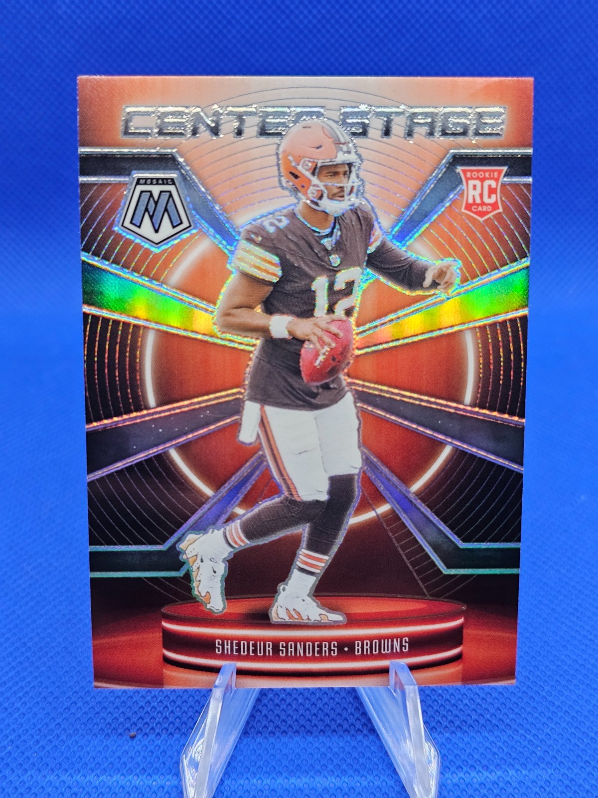 2025 Panini Mosaic Shedeur Sanders Center Stage Silver Mosaic #12 (RC)