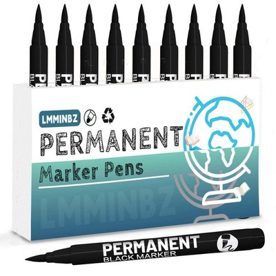 9Pcs Black Acrylic Paint Brush Pens Christmas Decorations Permanent Marker Pa...