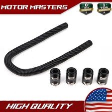 48" Stainless Steel Universal Radiator Flexible Coolant Water Hose With Caps Kit