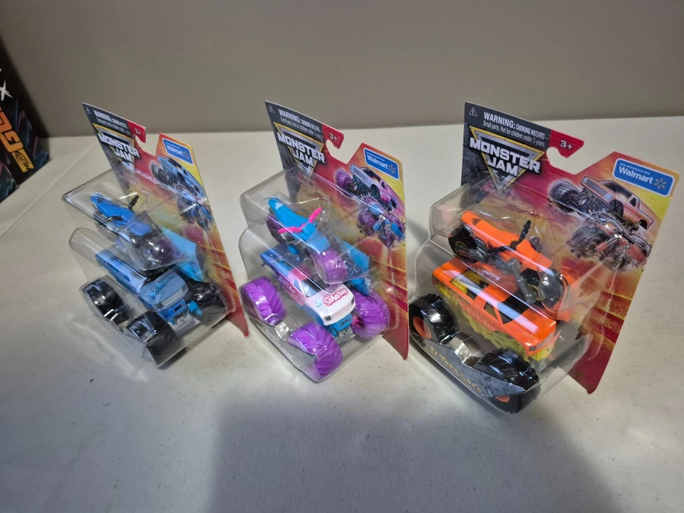 New Monster Jam 1:64 Walmart Exclusive  Monster Truck / Dirt Bike - Full Set 3Pk - Image 2 of 3