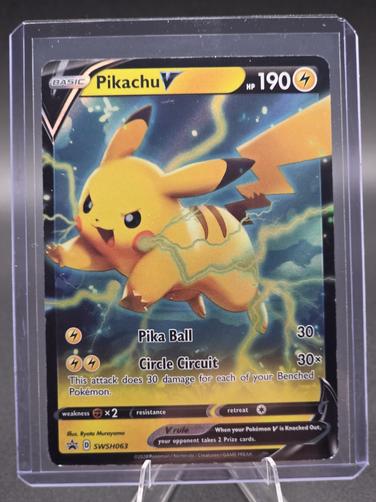 2020 Pokémon SWORD&SHIELD PIKACHU V BLACK STAR PROMO ULTRA RARE HOLO SWSH063