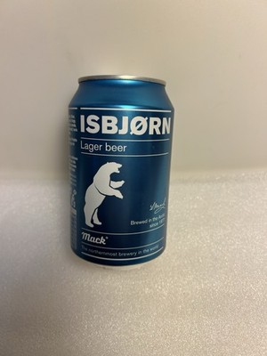 MACK ISBJORN LAGER BEER 12 oz. ALUMINUM BEER CAN. ISBJORN. EMPTY CAN. NORWAY