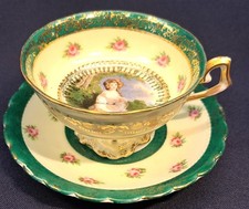 Antique Royal Vienna Demitasse Porcelain Cup and Saucer 1900-1919