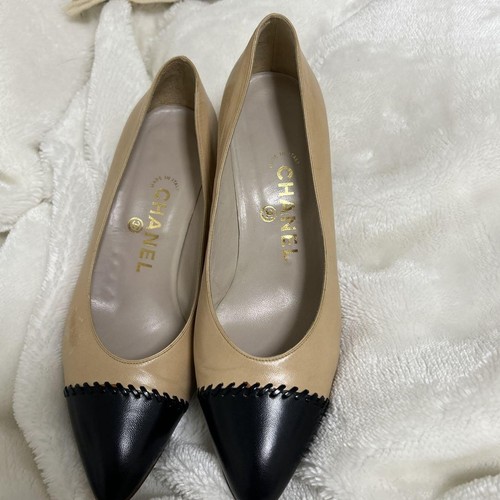 Chanel Pumps Shoes Coco Mark Black Beige Size 36 US About6 For Women