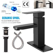 Black Matte Bathroom Sink Faucet Vanity Waterfall Single Handle Mixer Basin Taps