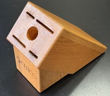 Cutco 5 Slot Knife Block Solid Oak Wood - Made in USA