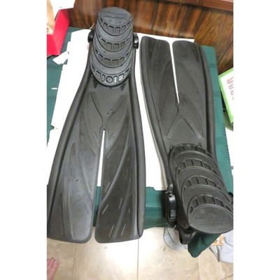 Atomic Aquatics Split Fins Open Heel W/ Spring Straps Large  