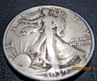 1939 Walking Liberty & 1952 Franklin 90% Silver Half Dollars 0.723 troy oz