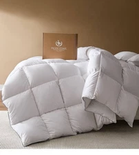 Goose Down Fiber Comforters Queen Size Duvet Insert, All Season White Comforts..