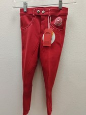 Horze Red Girls Breeches Size XS 4/6 New With Tags