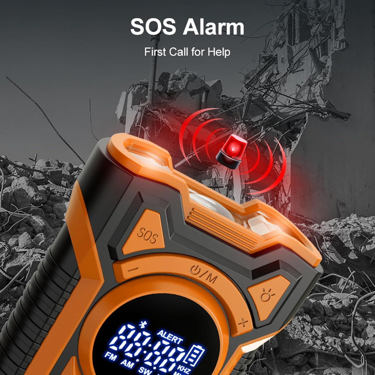 Wind Up Emergency Hand Crank Solar Radio AM/FM/SW 5000mAh USB