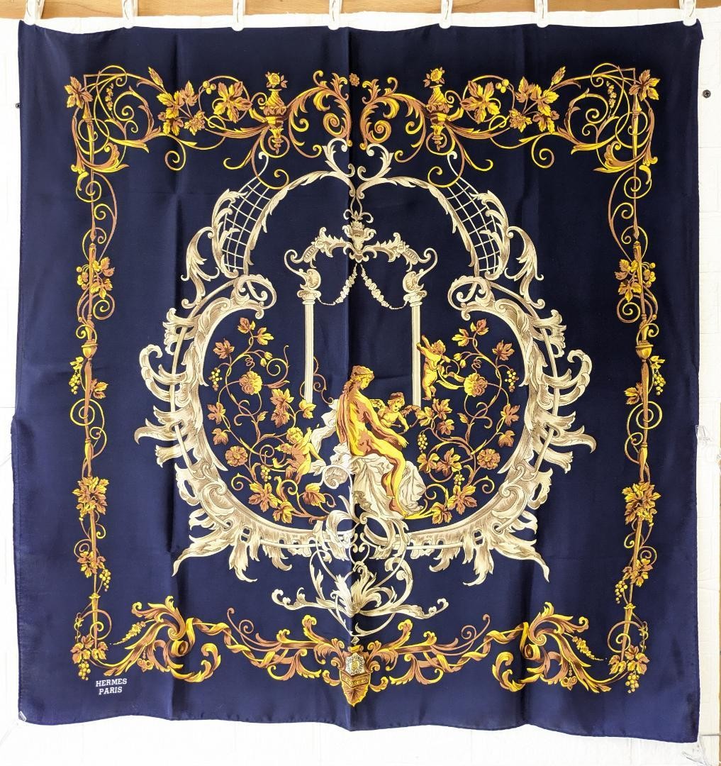 HERMES Carre 90 Silk 100% Scarf Multicolor Authentic G1206893