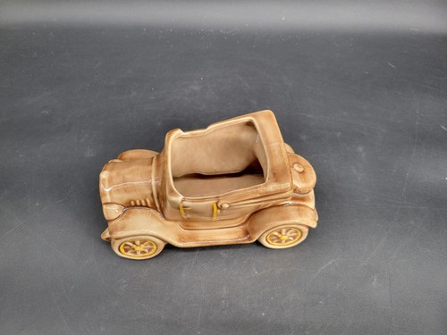 Vintage, Heavy Model T Planter Brown & Yellow Glazed 9.5" L X 4.75" T X 4.5" W - Picture 8 of 24