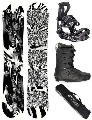 AIRTRACKS Snowboard Set Read My Mind Hybrid Rocker Wide+Bindung Master+Boots+Bag