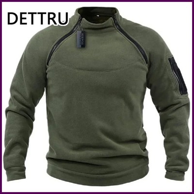 Outdoor Men's Tactical Fleece Jacket Clothes Warm Zippers Pullover Men Windproof