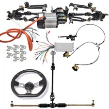 Go Kart Front Drive Axle Kit 48V 1000W Differential Motor Steering Electric ATV
