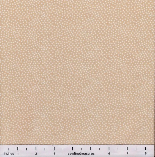 Dick and Jane GARDEN PINDOT LATTE Beige Polka Dot Fabric By the FQ - 1/4 YD - Picture 2 of 6